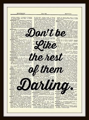 Gatsby Inspirational Quote Page Present Dictionary Page Art Print Book Page Gift