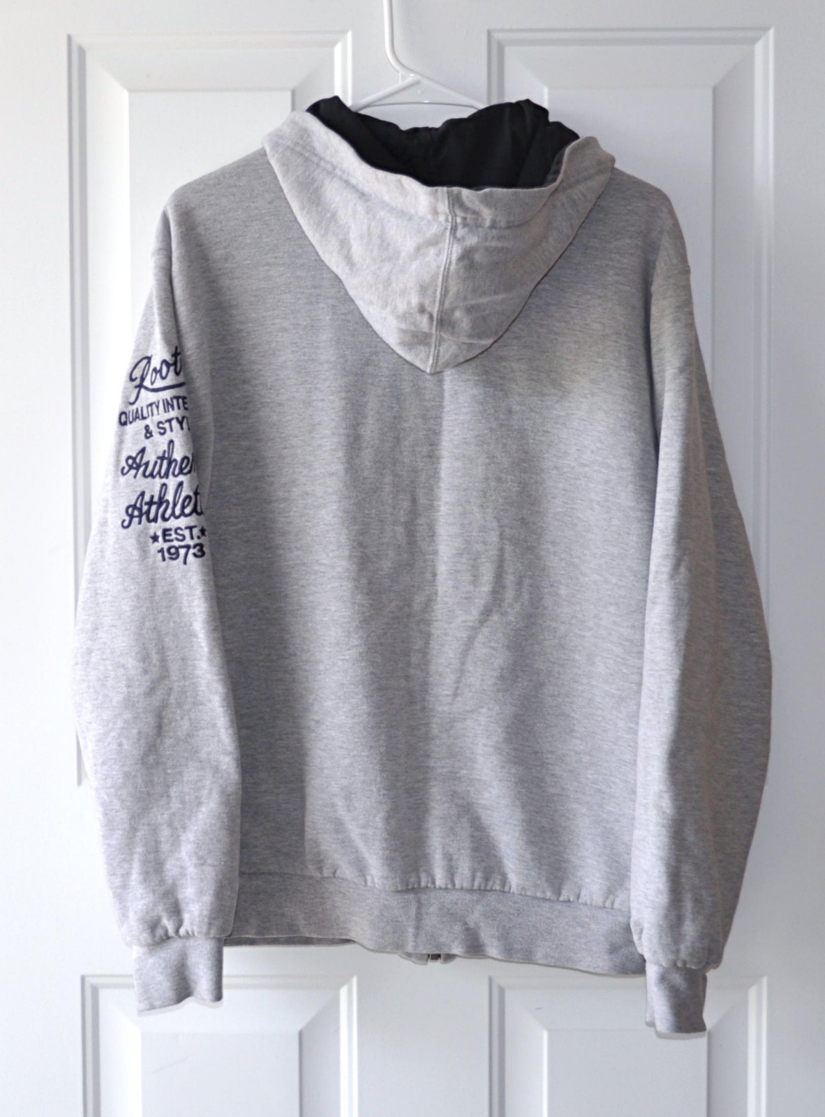 Vintage Roots Full Zip Hooded Sweatshirt Gray Lined Size M Aspen Embroidered