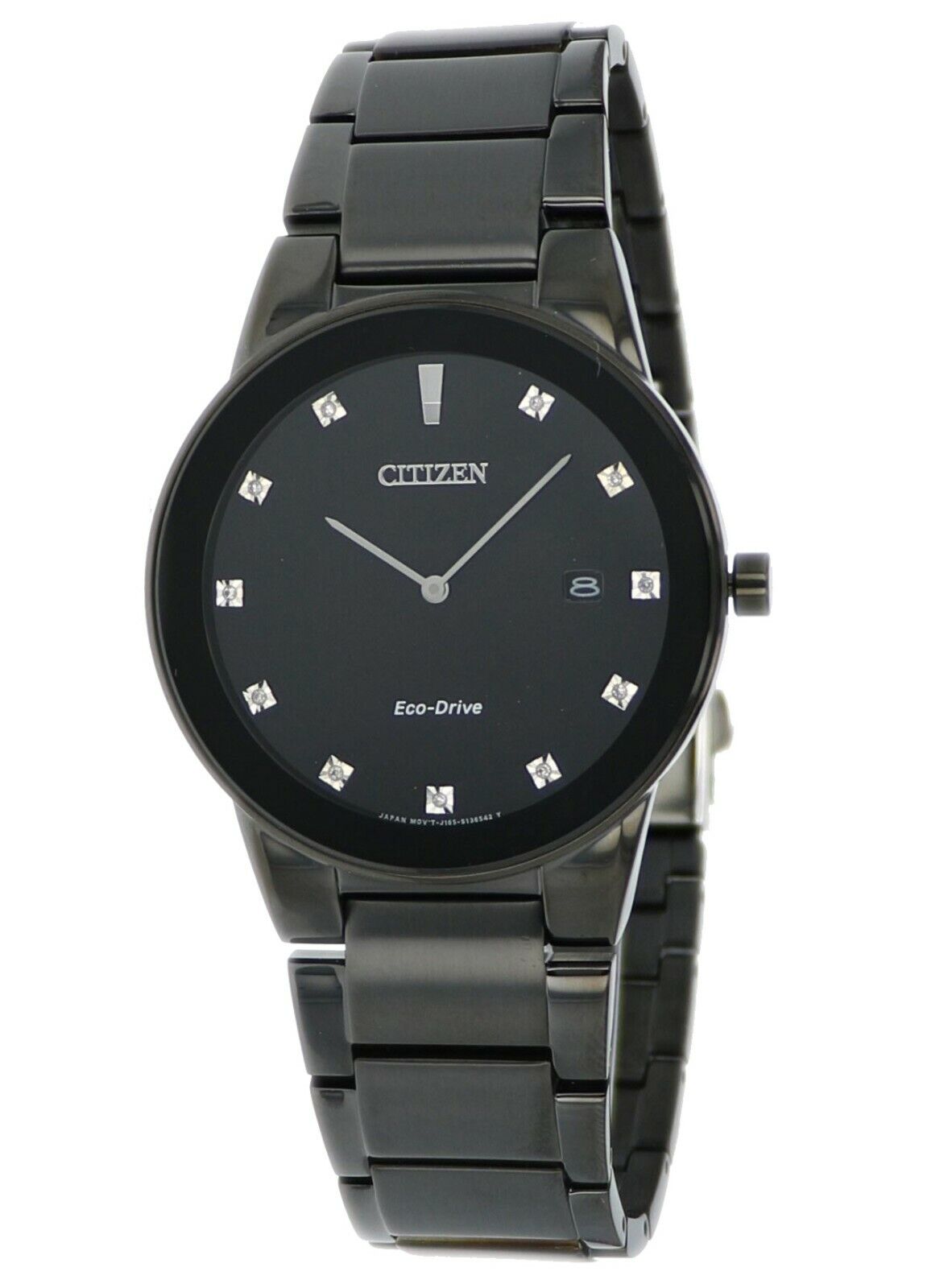 Citizen Eco-Drive Men's Diamond Markers Black Bracelet 40mm Watch AU1065-58G 13205110276 | eBay