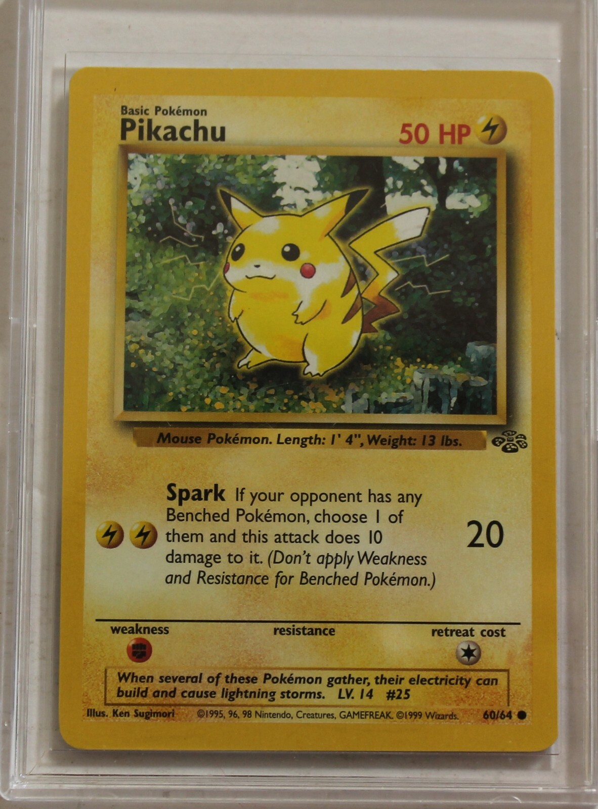 Pikachu 月のバスカード 60HP Pikachu pokemon card 60HP GNAW THUNDER JOLT 10/30 mint