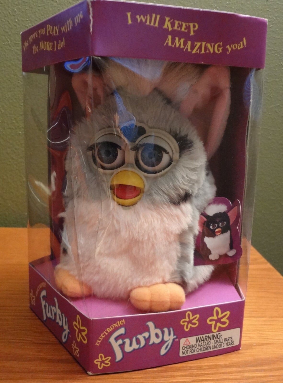 Unopened Original Furby – Grey spots with Pink!