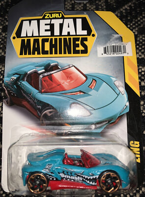 ZURU Metal Machines Diecast Car Toy Styles ZING TURQUOISE BLUE Smash Shark