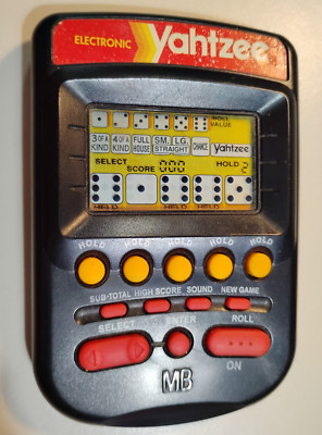 YAHTZEE Electronic Hand Held LCD Game Vintage + New AAA Battery 1995 WORKS