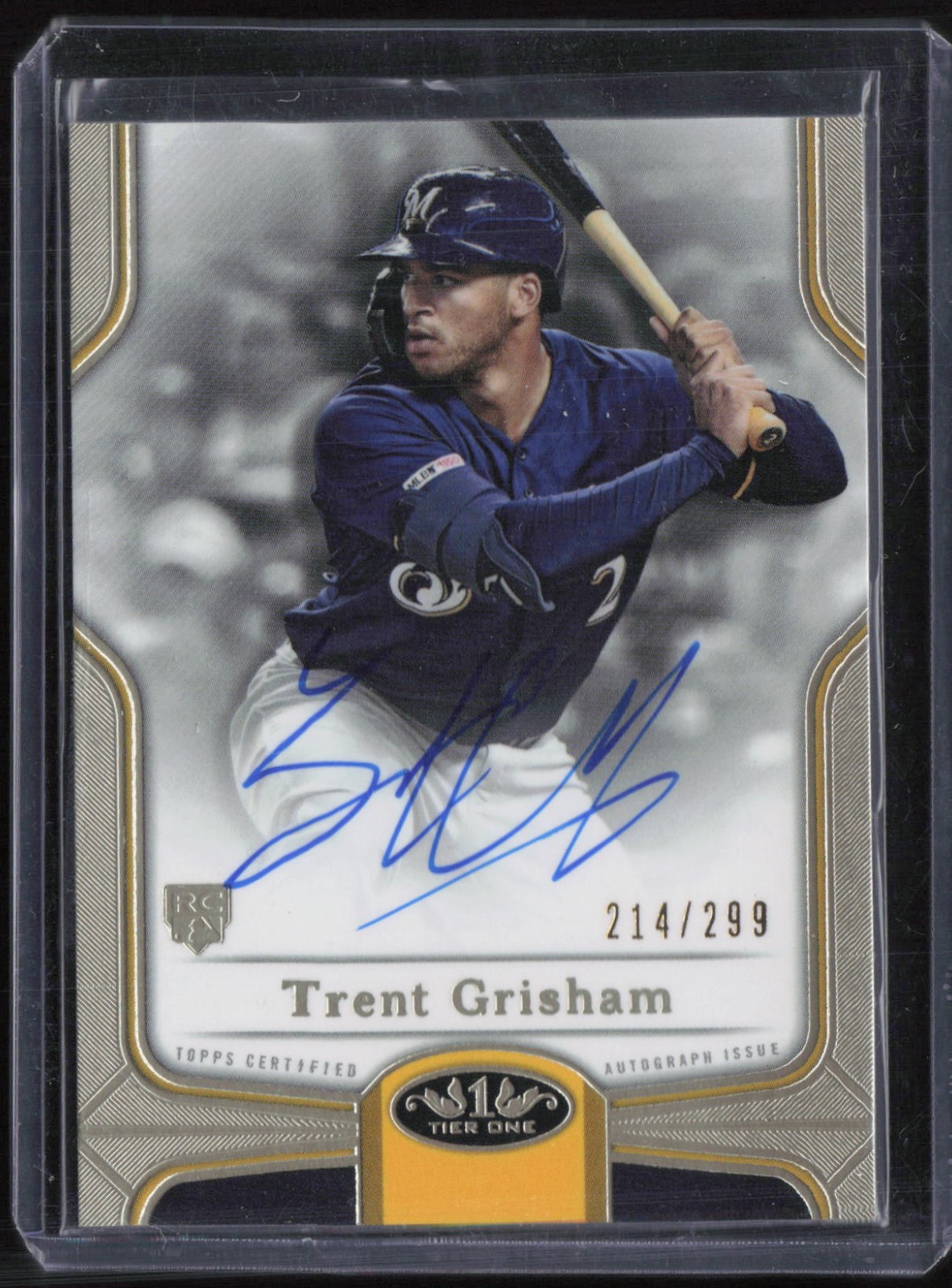 2020 Topps Tier One Break Out Autograph Trent Grisham 214/299 Auto RC Rookie
