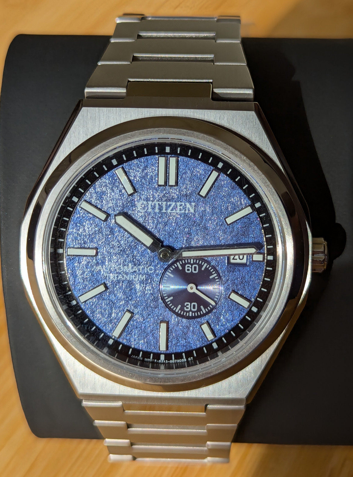 Pre-owned Citizen Zenshin Automatic Titanium Sapphire Blue Dial Men's Watch Nj0180-80l