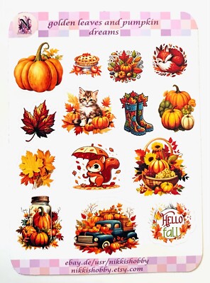 Autumn / Fall Stickers/ Vinyl /Waterproof/ Journal/Scrapbook Stickers