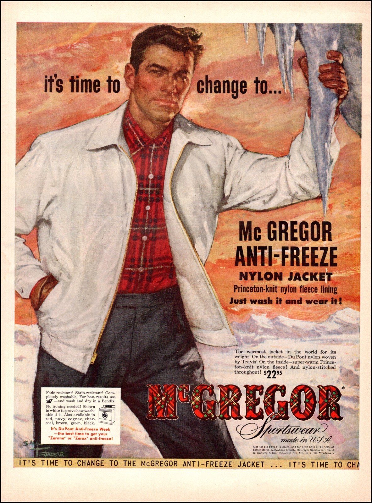 1950s vintage Men's Fashions McGREGOR Anti-Freeze Nylon