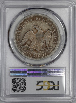 1850 O SEATED LIBERTY DOLLAR $1 PCGS CERTIFIED F15 FINE LOOKS BETTER VF+? (523)