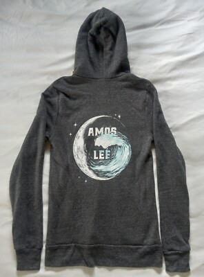 Amos Lee - My New Moon Tour - Hoodie Gray Hooded Sweatshirt Unisex Size S NWOT