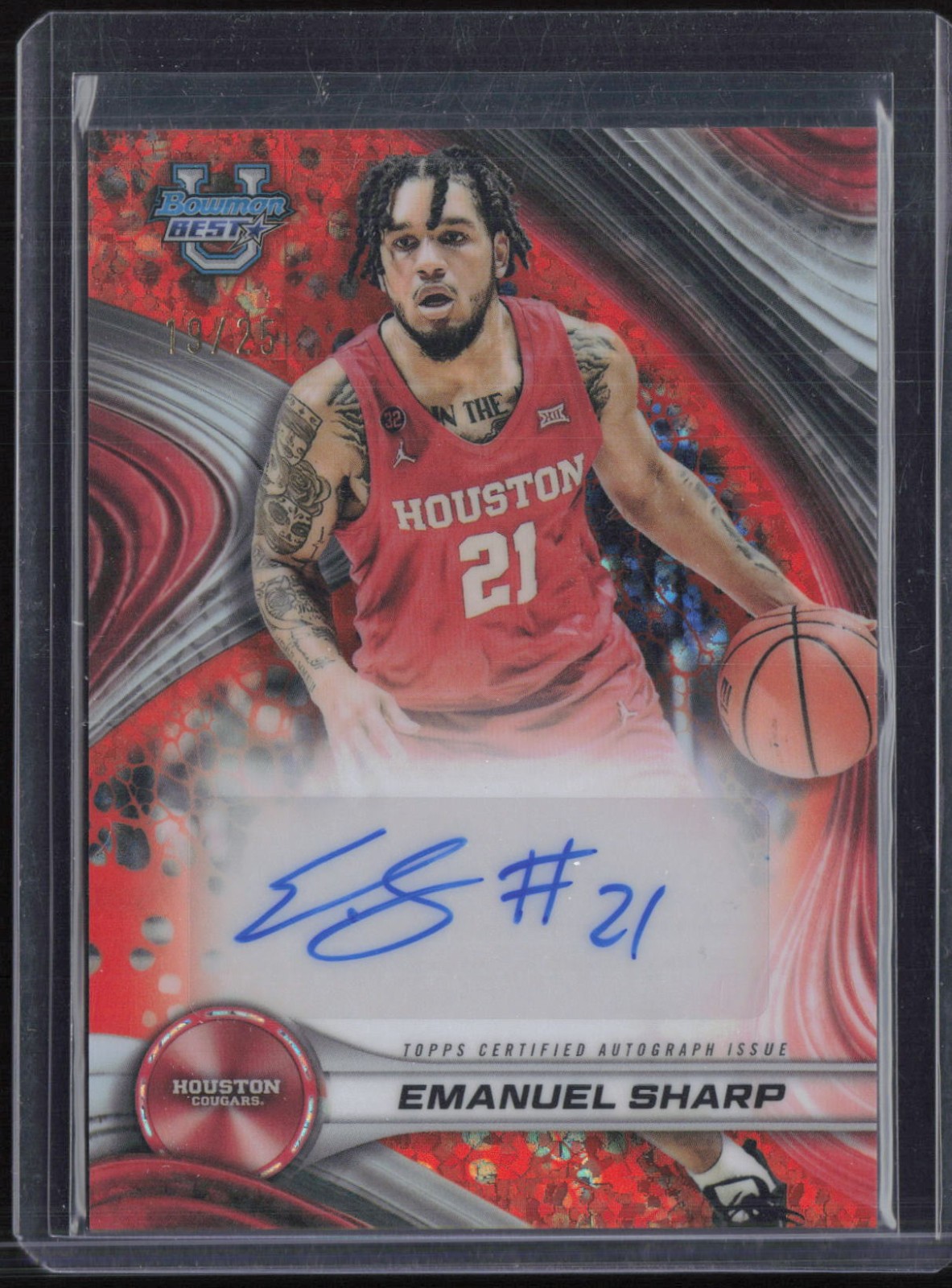 2024 Bowman Chrome U Best Mini Diamond Orange Refractor Emanuel Sharp /25 Auto