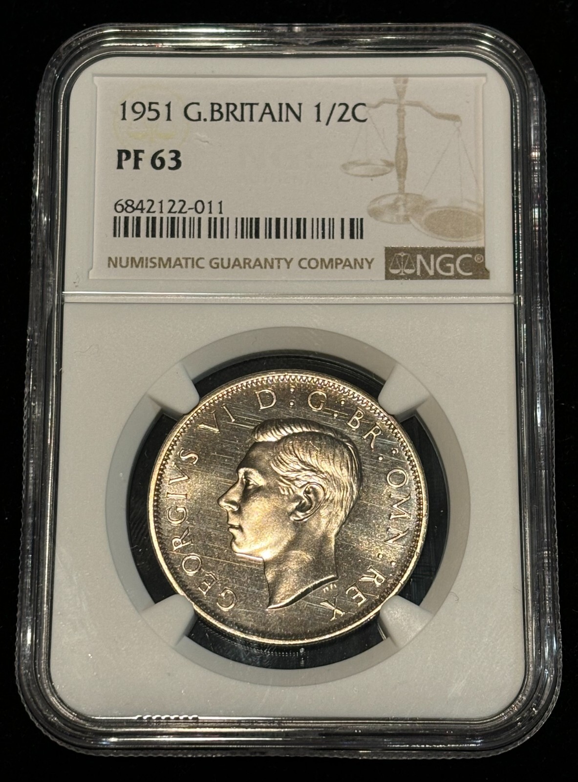 GREAT BRITAIN Half Crown 1951, NGC PF 63 Choice UNC Proof
