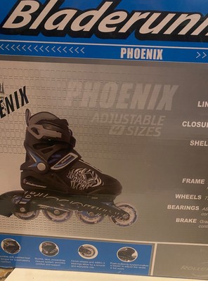 Bladerunner Phoenix Rollerblades NEW IN BOX  Black Blue size US 5-8,EU 36.5-40.5