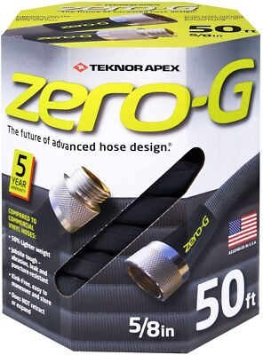Teknor 50' Zero-G TEK400150PDQ Lightweight Kink-Free Garden Hose