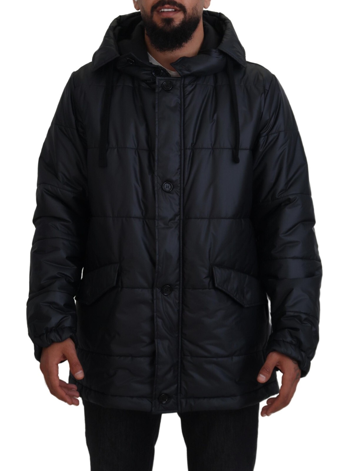 

DOLCE - GABBANA Куртка Парка из полиэстера с капюшоном Зимняя IT54/US44/ 1030usd, Черный