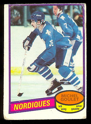 1980 81 OPC O PEE CHEE 67 MICHEL GOULET VG RC QUEBEC NORDIQUES HOCKEY CARD. rookie card picture