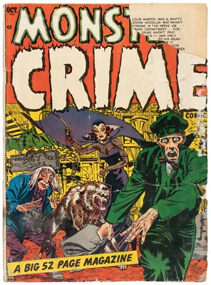 Monster Crime #1 Werewolf, Vampire, Ghoul C UBER RARE 1-Shot Hillman 1952 Horror