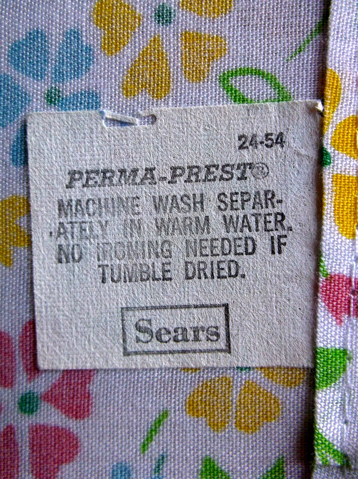Sears 4 Curtain Panels Vintage 70s Bright Floral 24