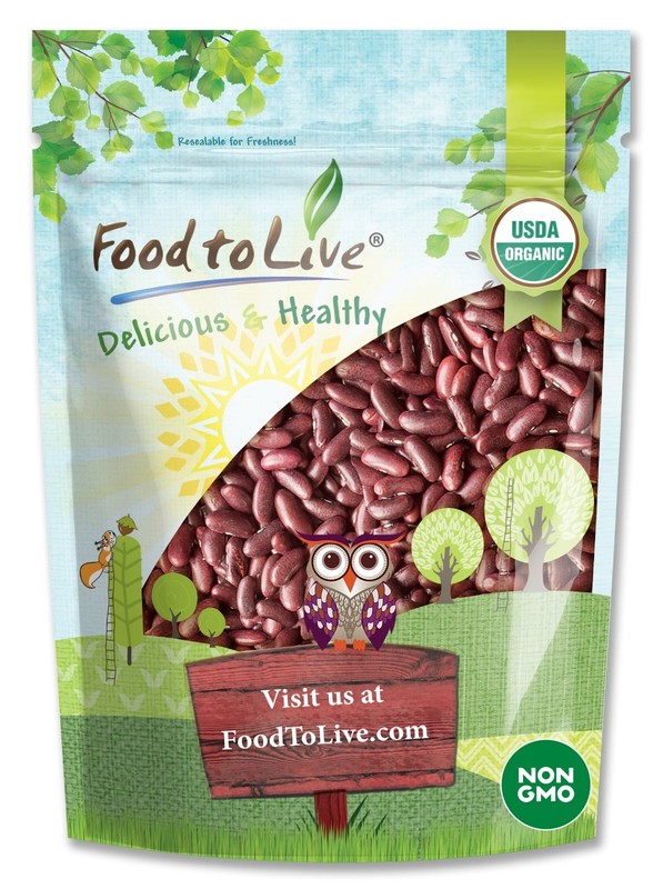 Organic Red Kidney Beans — Non-GMO, Dry, Raw, Sproutable, Vegan,