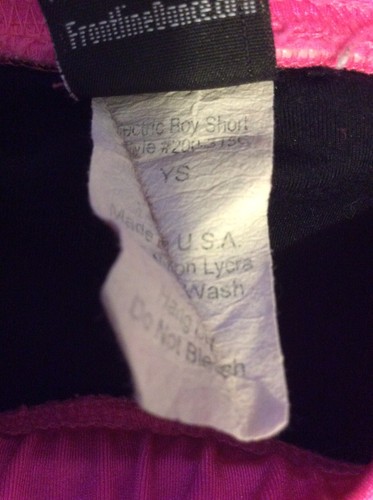 Frontline Girl's  Hot Pink Booty Shorts Dance Gymnastics Sz Small Excellent Con