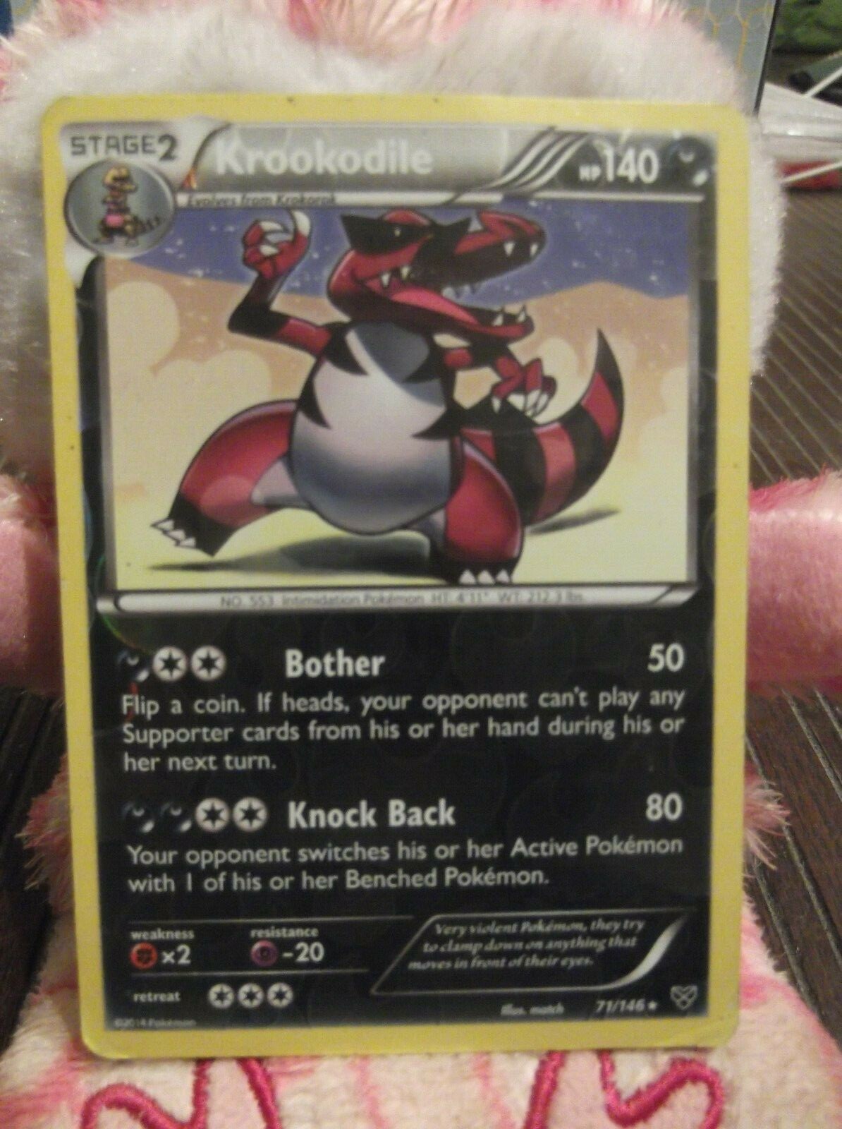 076PK071 - Krookodile - 71/146 - XY Base Set - Rare Reverse
