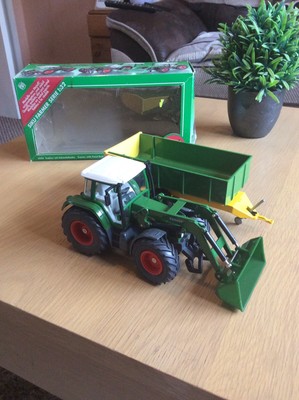 Siku 1:32 Fendt Tractor Front End Loader 3554 Rare Tipper Trailer Green Metal