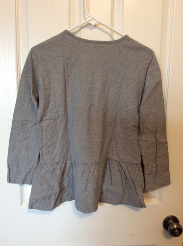 Tea Collection Pocket Top Med Heather Grey Girls Size 14 NWT