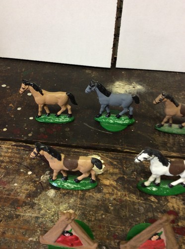 Vintage Metal Toy Army Cowboy Horses Indian Tee Pee's Wagon Wheels