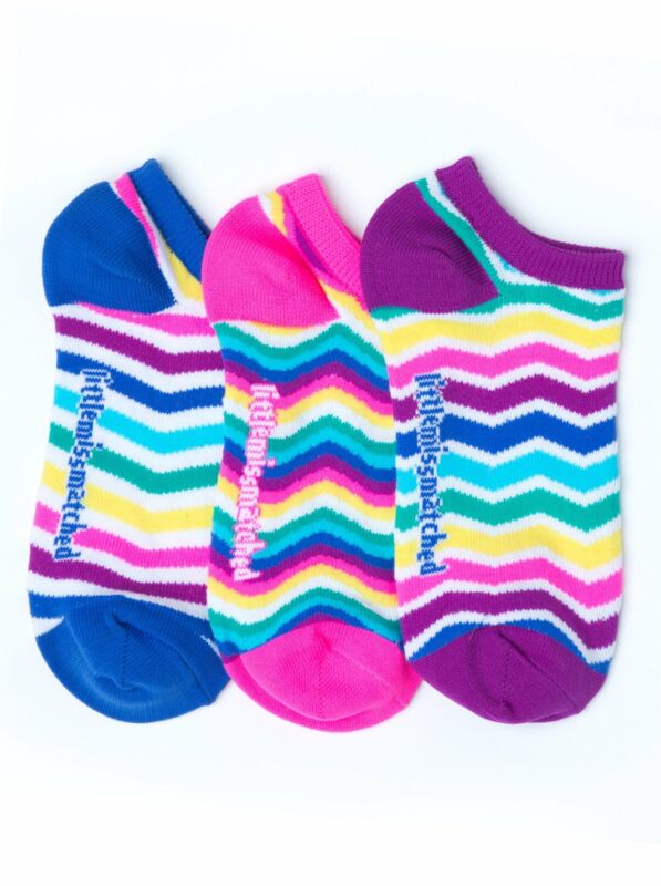 LittleMissMatched Wavy Stripes Liner Socks - 3 Socks (Adult 4-10)