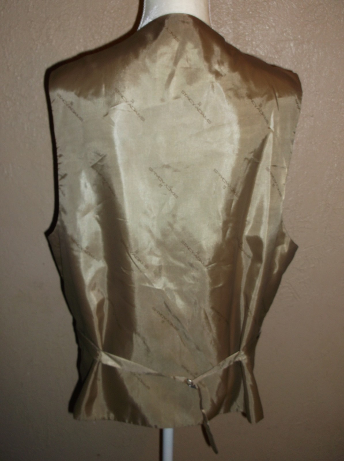 STACY ADAMS NAVY BLUE VEST MENS SZ 42L NICE gold back