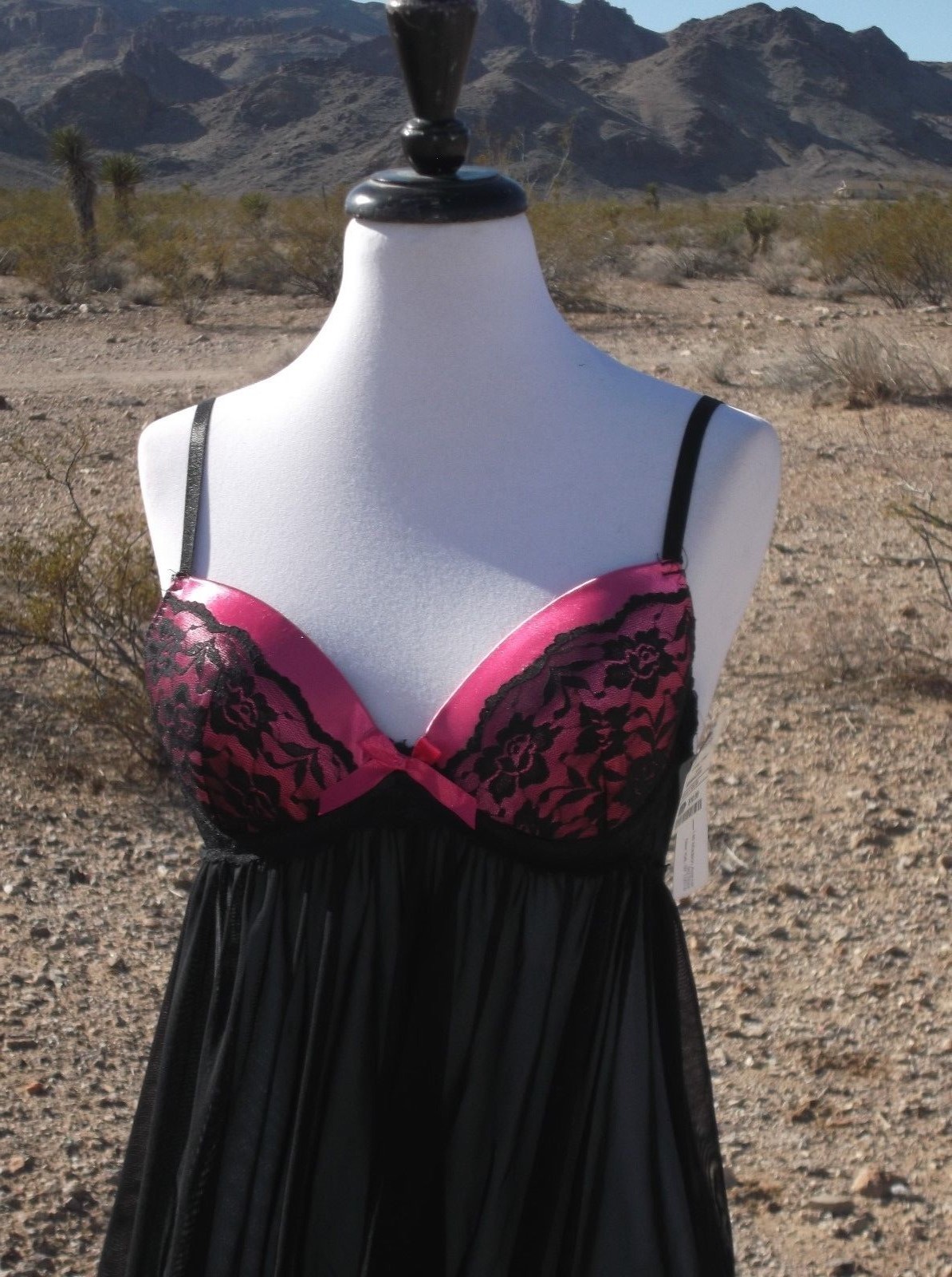 Woman's Intimates, by Native, Size 38D/8, Padded/ Underwire, Sheer, Pink/Black