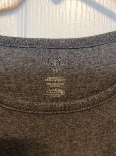 Tea Collection Pocket Top Med Heather Grey Girls Size 14 NWT