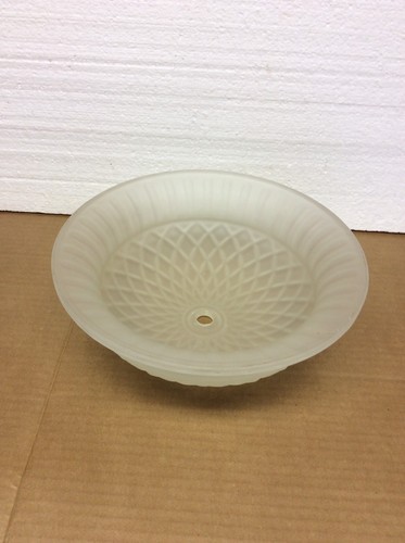 Vintage Single Hole Mount White Glass Ceiling Fixture Diamond Offset Beautiful