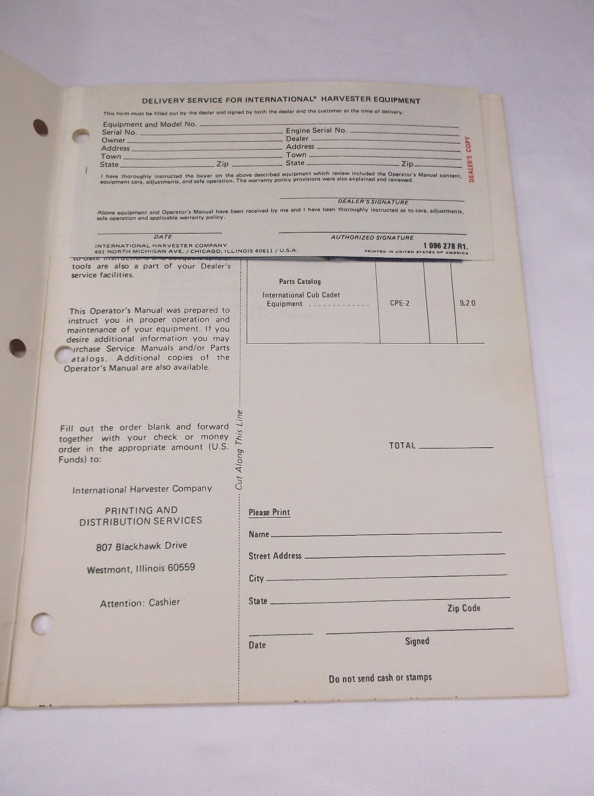 Case International Rotary Mowers 38C, 44C and 50C 3-Spindle Operators Manual