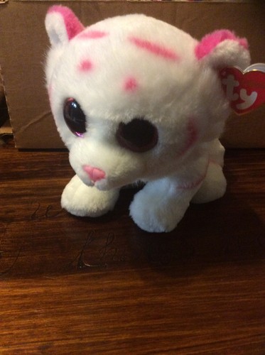 Classic Ty Beanie White And Pink Cat Tabor 11”