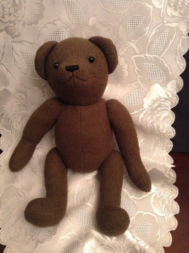 Hugo Koch Germany, The Original GI Teddy Bear W/ Army Green Wool & Growler