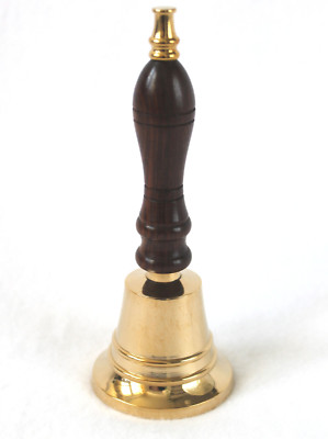 Tischglocke Messing mit Holzgriff Höhe 13 cm Handglocke