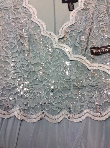 R & M Richards- Mother of the Bride Dress- Size 10, Slate Style 7335 Lace Sequin