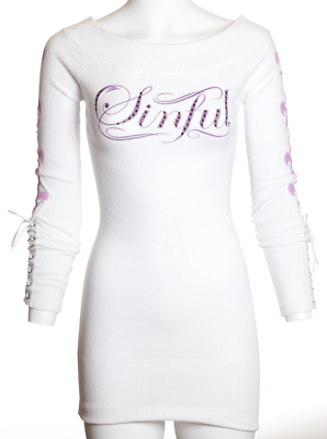 Sinful by Affliction Women's Sweater Dress Electra Biker Tattoo