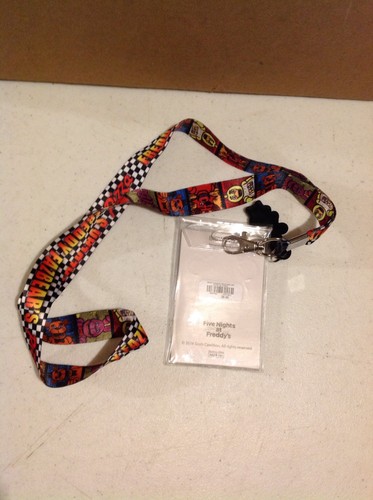 FIVE NIGHTS AT FREDDY'S CHARACTERS LANYARD ID HOLDER KEYCHAIN FREDDY STICKER NWT