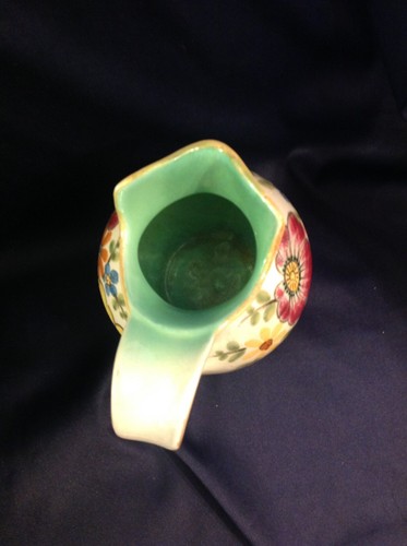 Vintage 2547 BERTINO ROYAL ZUIN HOLLAND GOUDA PITCHER Hand Painted Flowers 6x6