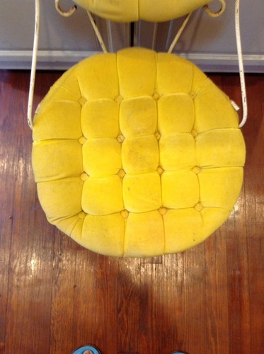 Vintage Chair Wire Metal 1950 Yellow