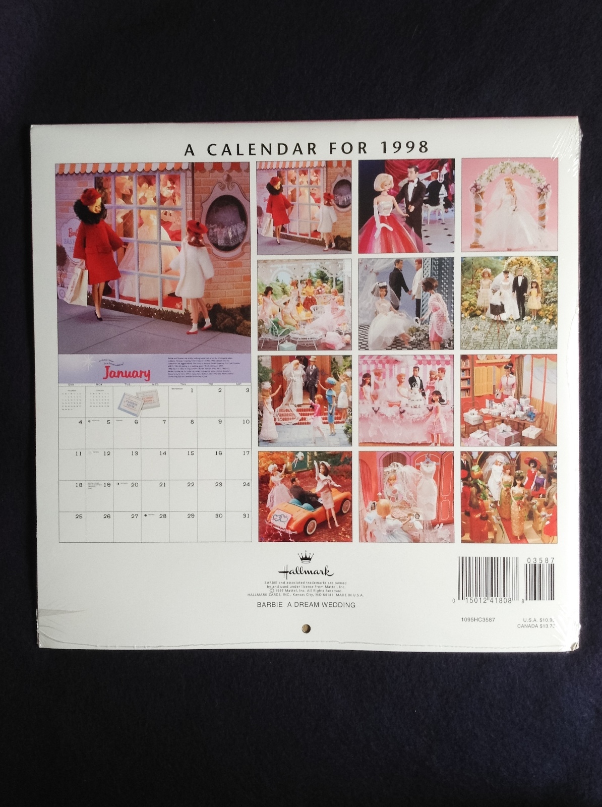 Hallmark Barbie Dream Wedding 1998 Calendar Sealed Unopened Vintage Photos