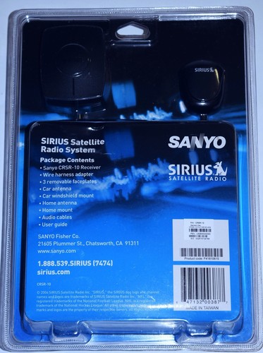 NEW Sanyo CRSR-10 Sirius Satellite Receiver Car and Home Kit