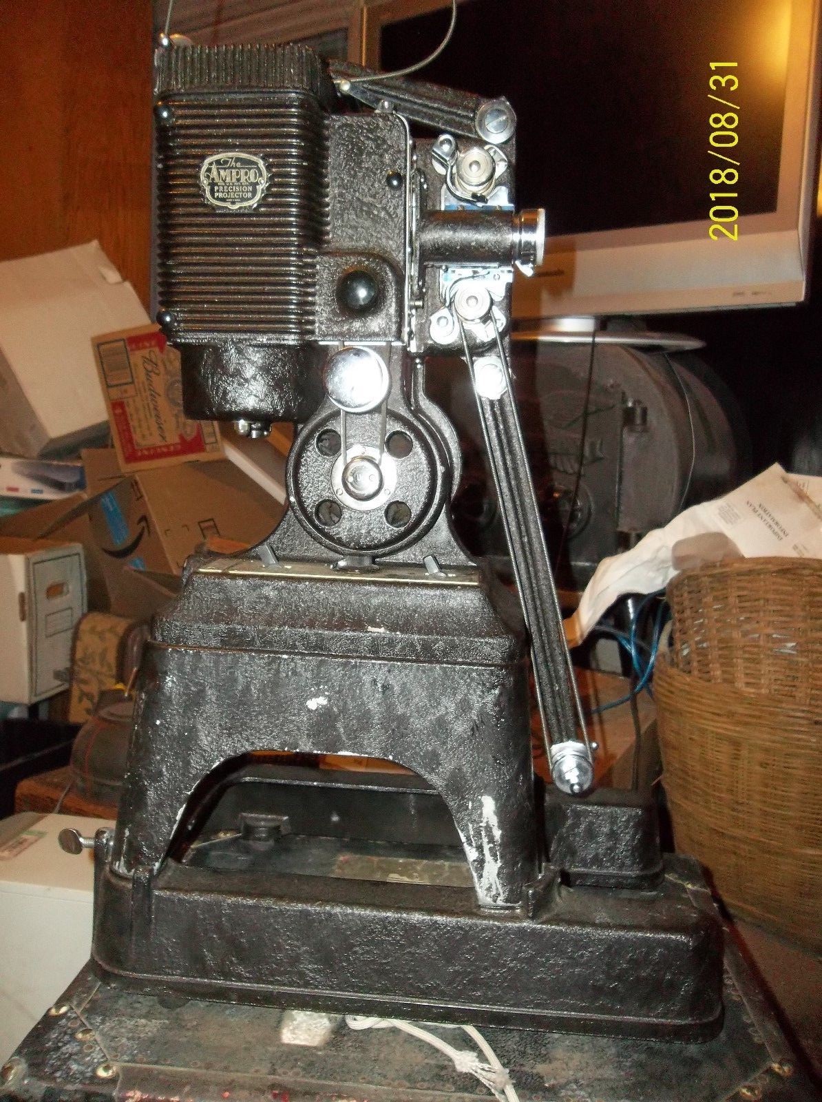 AMPRO SIMPLEX IMPERIAL MODEL PRECISION 16MM PROJECTOR 2 Inch f/ 2.0 LENS & CASE