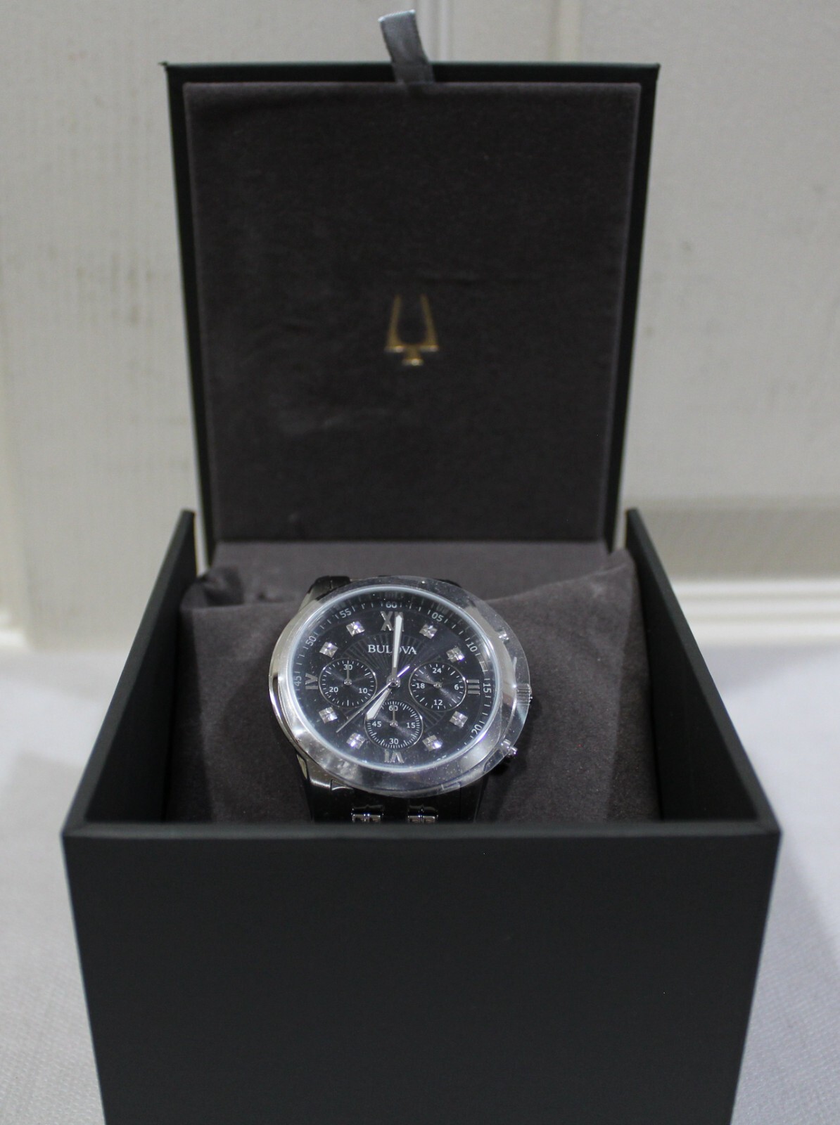 Pre-owned Bulova Brand  Men's Chronograph Diamond Accent Watch - 96d136
