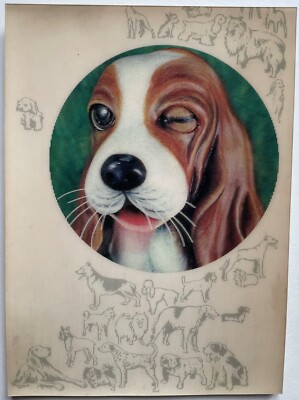Vintage 3D Lenticular Postcard Dog winking - mailed