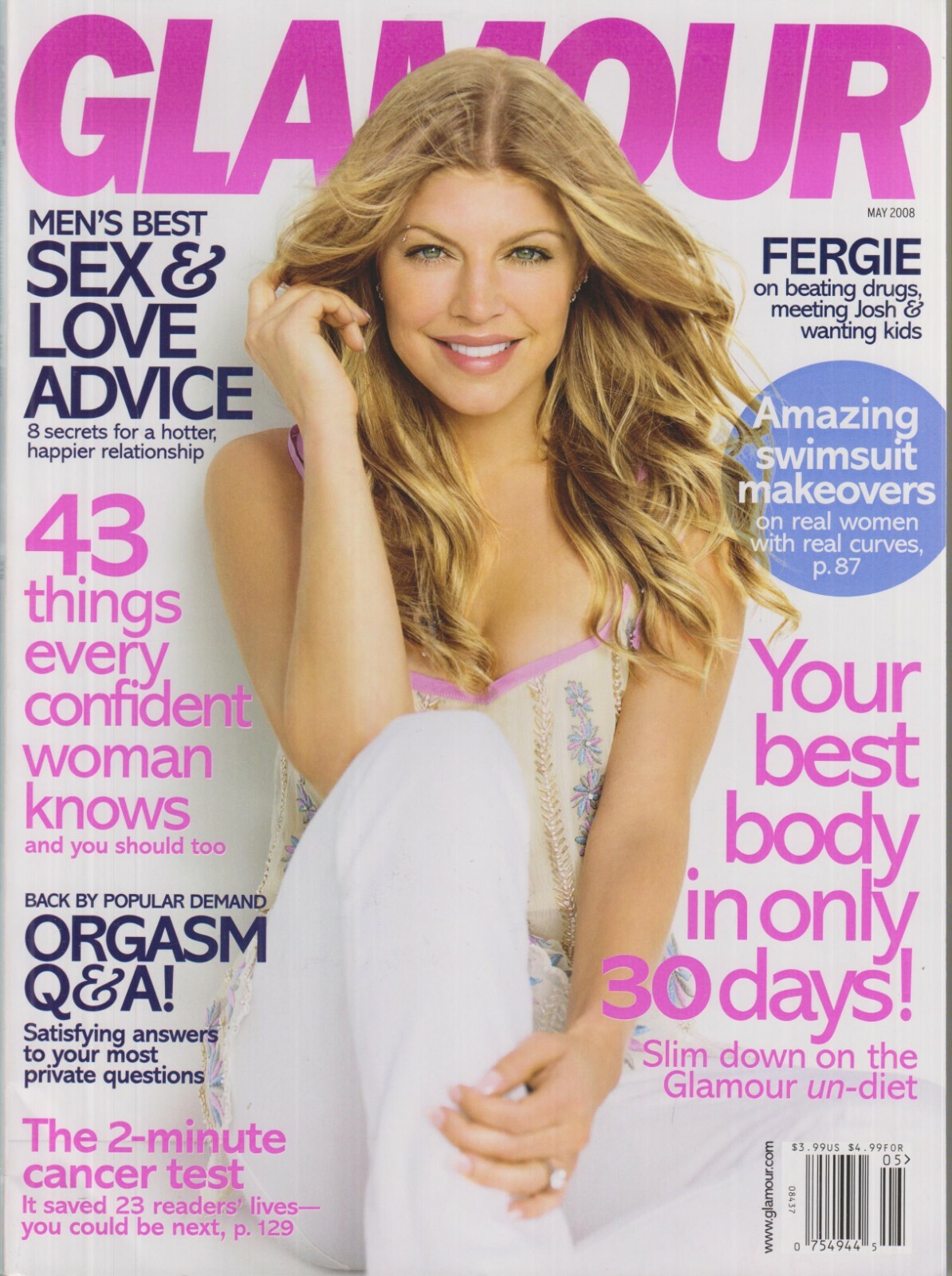 女性情報誌 GLAMOUR US Magazine August 2009 Glamour May 2008 Fergie On Beating Drugs, Meeting Josh