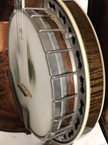 Stelling Whitestar 5 String Banjo 1982 W/ Hard Shell Case