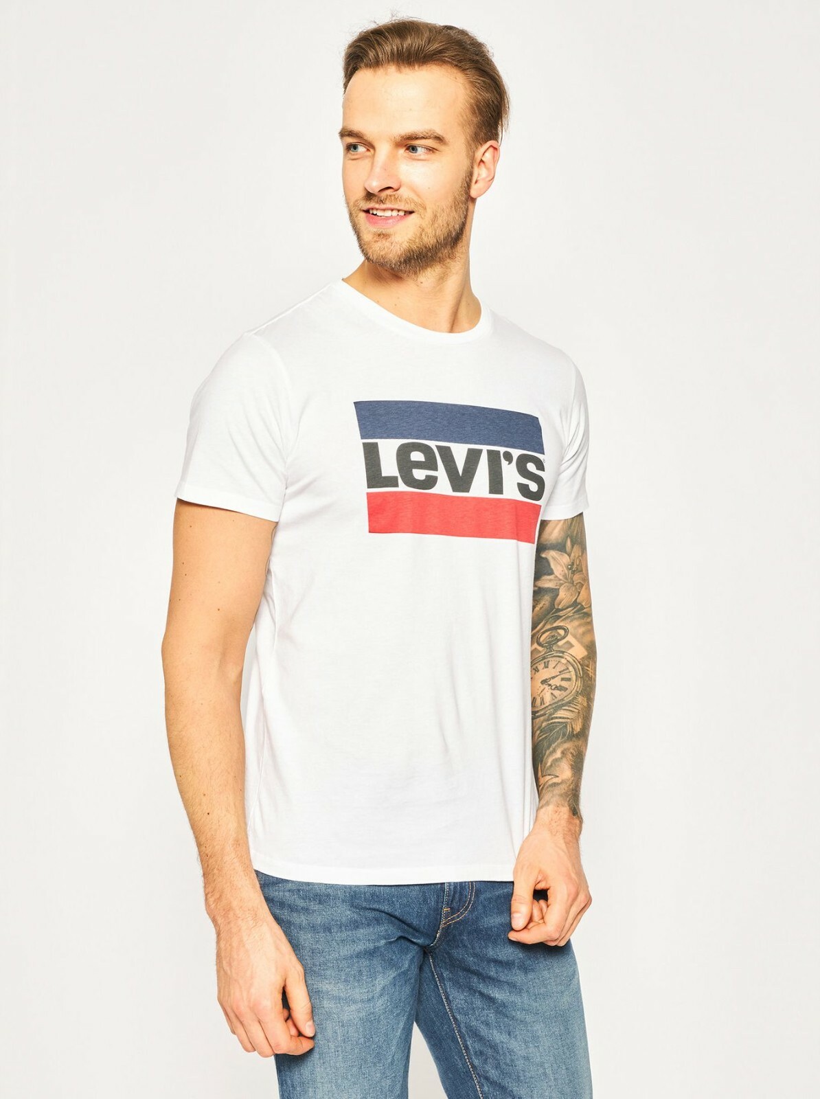 

Футболка с рисунком Levis, мужская белая спортивная одежда, повседневная футболка, спортивная одежда, топ, Белый, Levi's Graphic T-Shirt