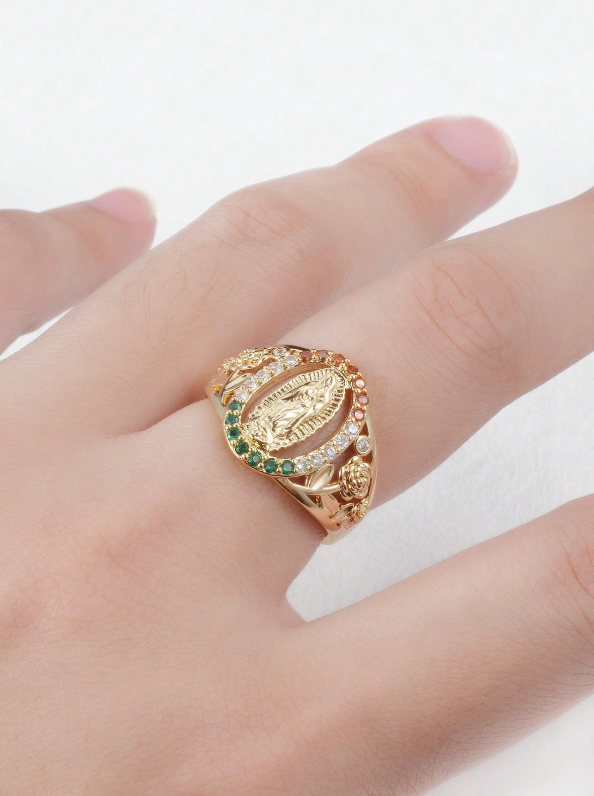 Anillos Sortijas Argollas con Piedras Brillantes en Oro 10K Para Mujeres Joyeria